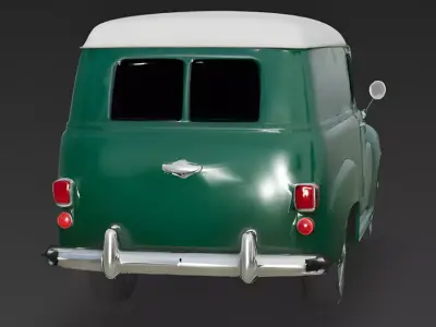 Realistic 1950s Rural Delivery Van 3D Model Low-poly 3D model