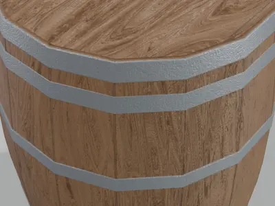 Medium Toasted Lowpoly Bourbon Barrel Low-poly 3D model