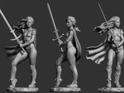 Swordwoman 3D print model