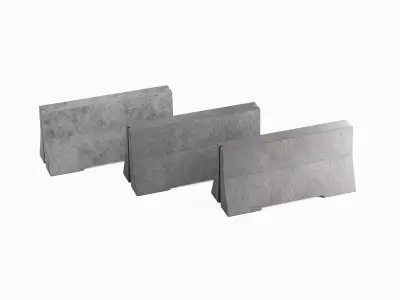 Concrete Barrier Set B Low-poly 3D model