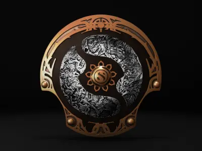 Dota 2 Championship Shield Low-poly 3D model