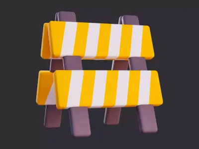 Stylized Construction Barrier 3D model