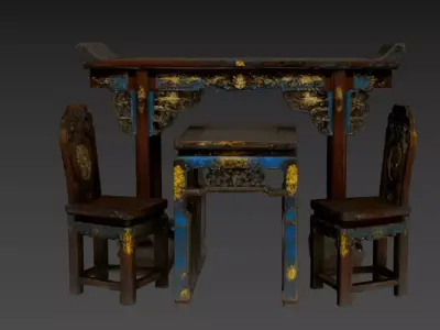 16- Antique Ming and Qing Dynasty Furniture 3D model