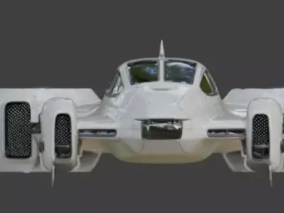 Realistic Sci-Fi VTOL Hovercraft 3D Model Low-poly 3D model