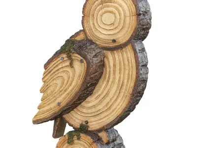 Owl made of wood 3D model