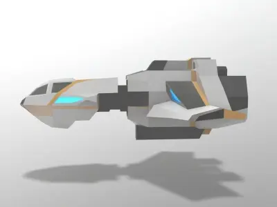 Sci-fi Space Aircraft SA-4  Low-poly 3D model