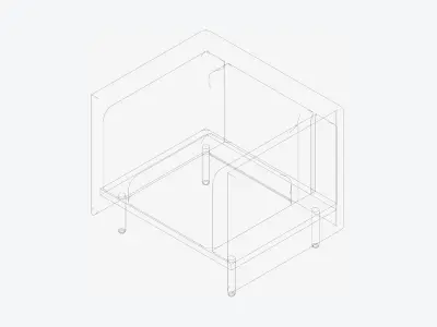 Furniture - Sofa - Contemporary - Flame - Chair - 90h Low-poly 3D model