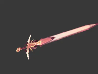 Danbee360 Lowpoly Handpaint Texture Sword 002 Low-poly 3D model