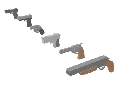 Low Poly Weapon Pack Low-poly 3D model purchase