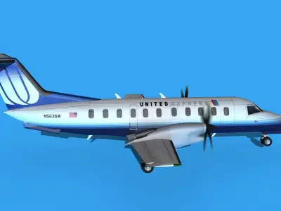 Embraer EMB120 United Airlines Express 3 3D model