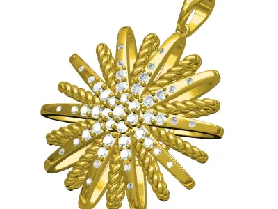 Antique Diamond Star Pendant 3D print model