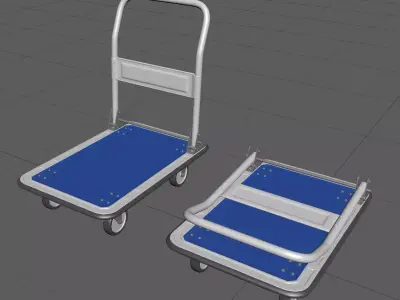 CartA high-poly model dolly cart with two wheels 3D model