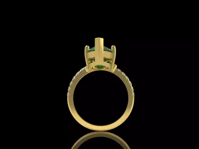 Pear Diamond Engagement Ring 3D print model