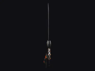 Sword Mechanical Cutting Gear Wheel Dagger Iron Blade Saber Low-poly 3D model