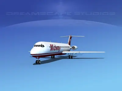 Douglas DC-9-40 Midway 3D model