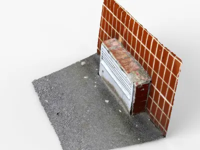 Photorealistic 3D scan of Ventilation box Air vent unit Low-poly 3D model