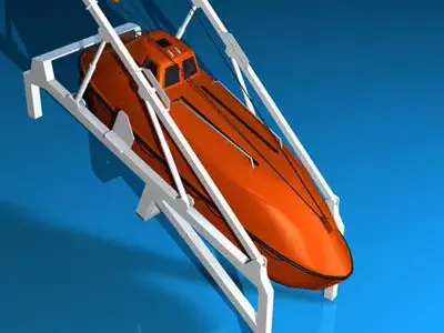 Life boat free fall ramp 3D model