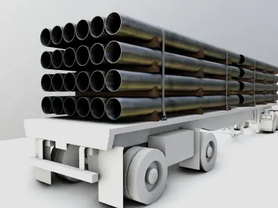 CARGO MODELS FOR TRUCK TRAILER-Pipes Type-2 3D model