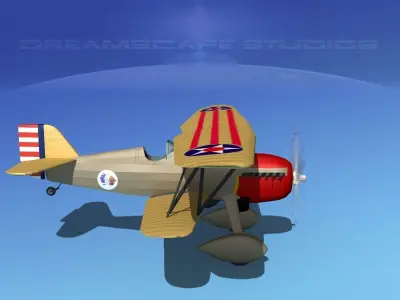 Curtiss P-6E Hawk V06 3D model