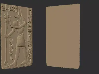 Ancient Egyptian Anubis Relief 3D print model
