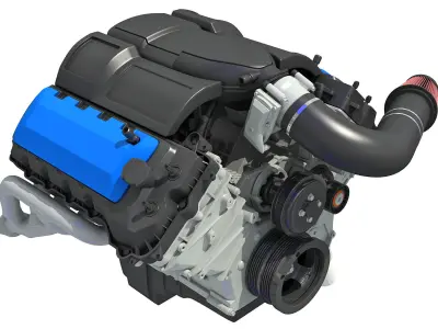 V8 Engine 3D model 3