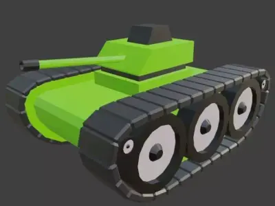 Low Poly Tank Low-poly 3D model