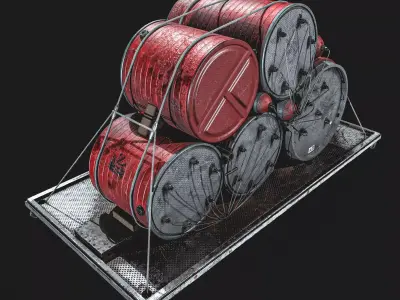  High Explosive Barrel Low-poly 3D model