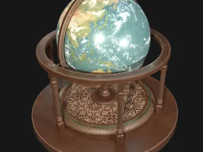Globe PBR Low-poly 3D model