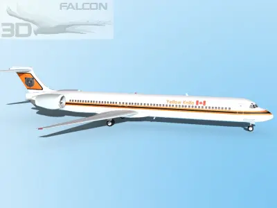 Falcon3D MD-80 Yellow Knife Air 3D model