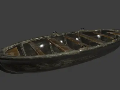 Boat 1 canoe Low-poly 3D model