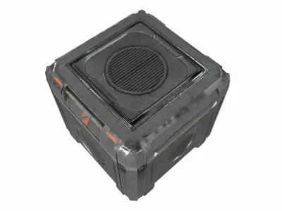Sci Fi cargo crate 3 PBR Low-poly 3D model