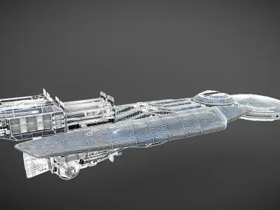 11Astral-Queen-BSG spaceship 3D model