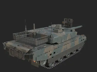 2 coatings of JSDF Type 10 Main Battle Tank MBT Low-poly 3D model