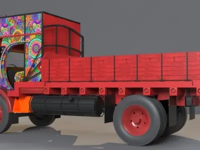 Lorry colorful truck 3D model
