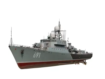 Russian Navy Project 11661K Gepard class Frigate Project 11660 Low-poly 3D model
