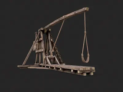 Medieval Siege Trebuchet 1 Low-poly 3D model