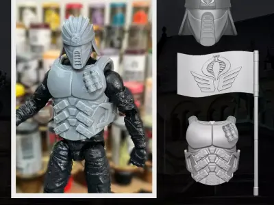 Crimson Inmortal GIJoe Fan Art 3D File For Action Figures 3D print model