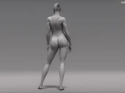  Female Diver Springboard Animated HQ 