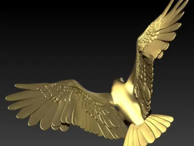 American Winged Eagle Pendant 3D print model get