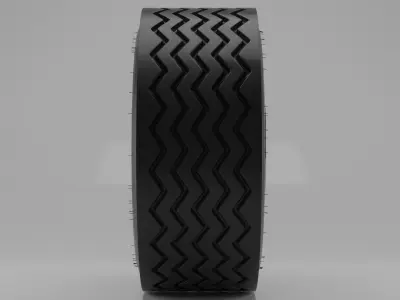 Truck Tire and Rim Low-poly 3D model