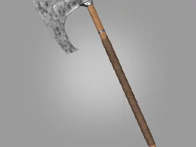 Stylized Weapon Axe lowpoly PBR model ready game Free low-poly 3D model