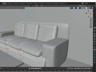 Living room- warm lighting Free 3D model