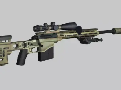 Sniper Denel 9NTW-20 Low-Poly 3D Model Low-poly 3D model