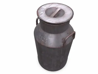 Old Vintage Rusty Milk Can Low-poly PBR Low-poly 3D model