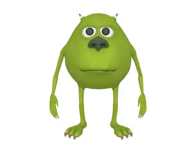 Low-Poly MEME Mike Wazowski and Sully Monsters Inc RIGGED 3D Low-poly 3D model