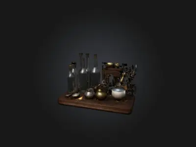Alchemy Set Low-poly 3D model