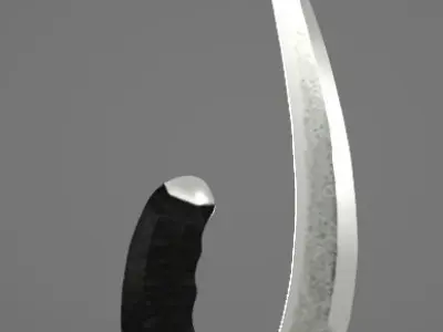 Curved Hand Dagger Free low-poly 3D model