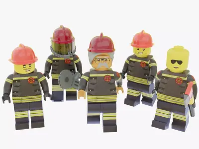 Lego Firefighters squad 3D model