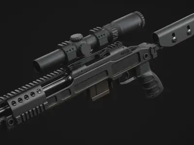 SPR300 sniper rifle Low-poly 3D model