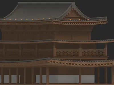 big pagoda Low-poly 3D model